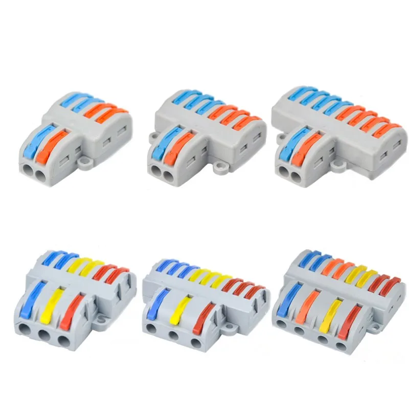 

1PCS Fast Electrical Wires Connectors Universal Compact Splitter Lamp Wiring Cable Connector Push-in Conductor Terminal Block