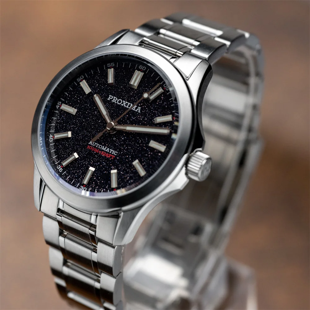 PX1746 New Mens Mechanical Watches Aventurine Dial 100M Waterproof