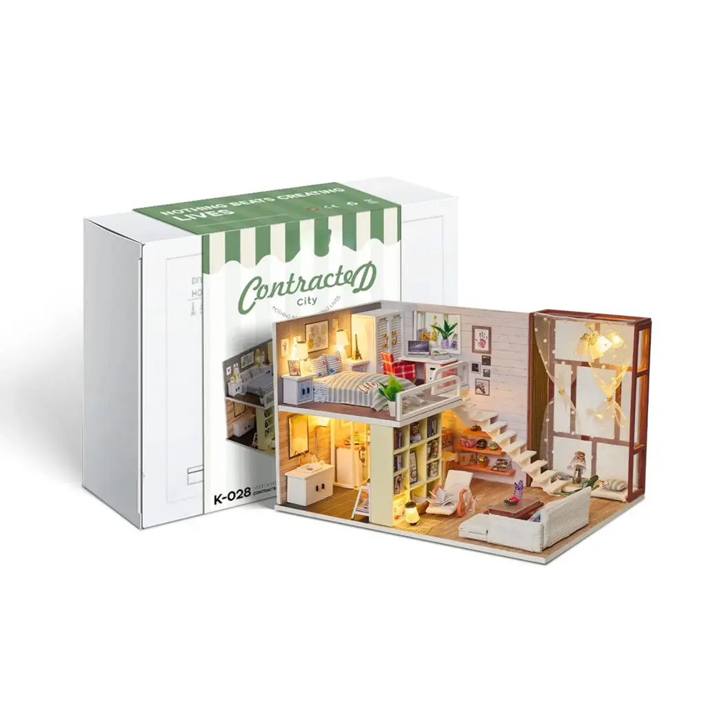 Kit de modèle de Villa Miniature urbaine, bricolage, maison artisanale créative, assemblage de Puzzle Simple de Style ville pour loisirs et artisanat, vente en gros