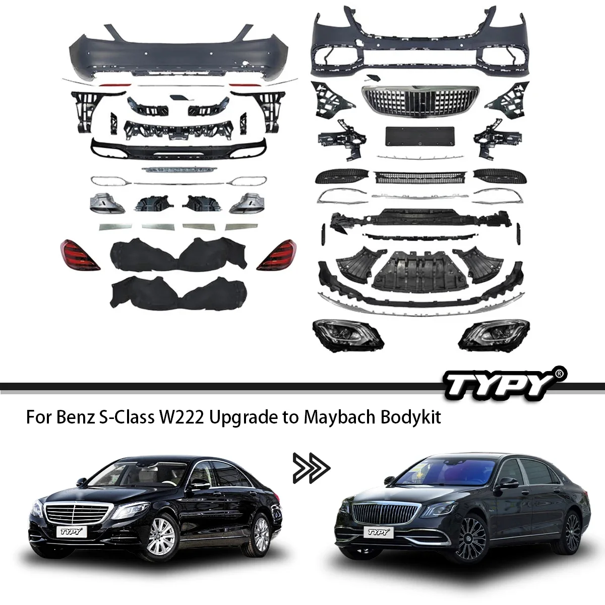 

Body Kit W222 modified to S63 S65 S450 for Maybach Body Kit for Mercedes Benz S-Class W222 2014-2020