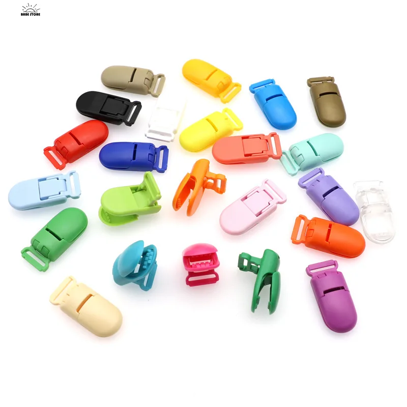 1PC 15mm Plastic Baby Pacifier Chain Clips DIY Multi Color Teether Soother Holder Accessories for Infant Dummy Nipples Clamp