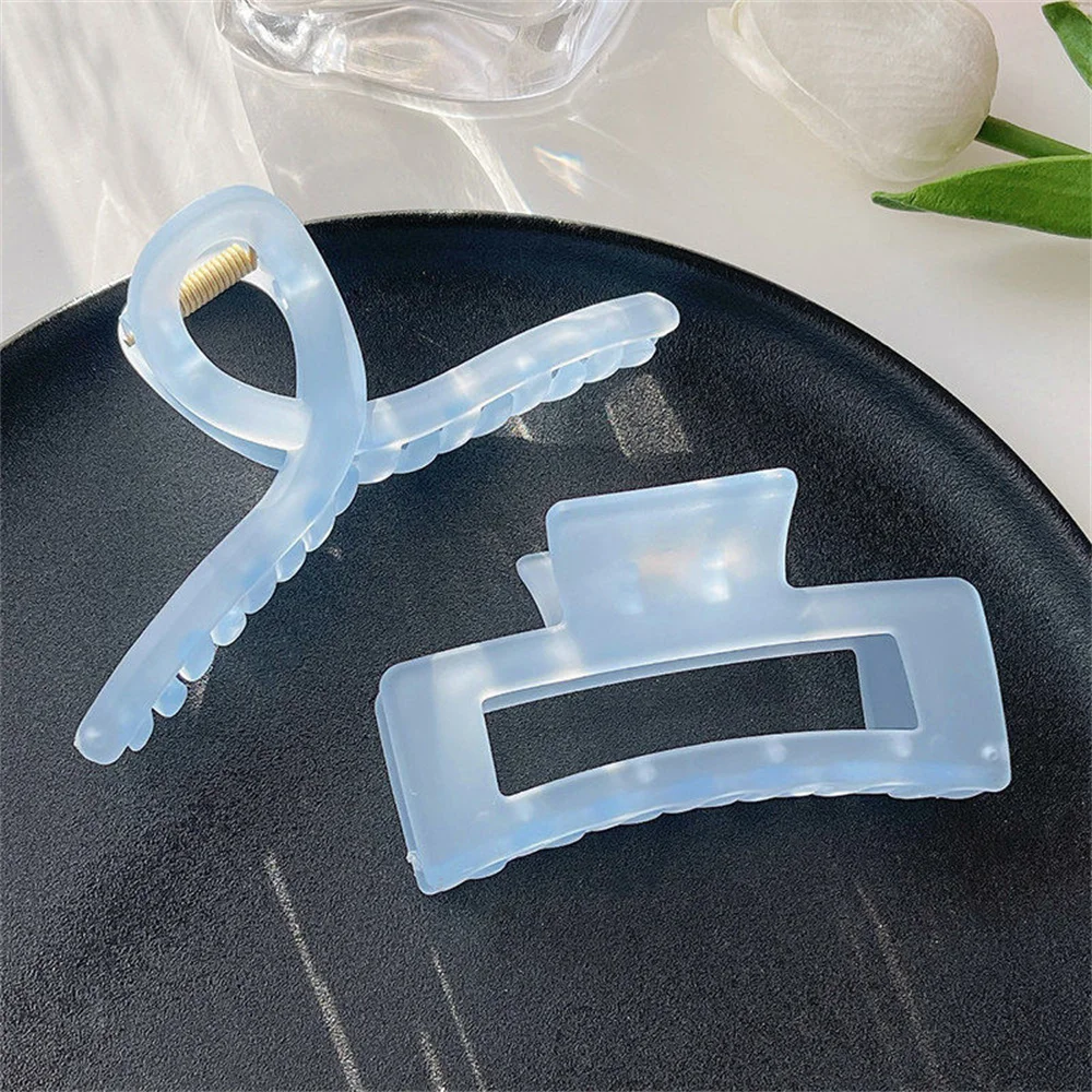 New Large Jelly Color Hair Clip Acrylic Hair Claw  Shark Clamp For Women Girls Fashion Summer Updo Headwear Hair Accessories