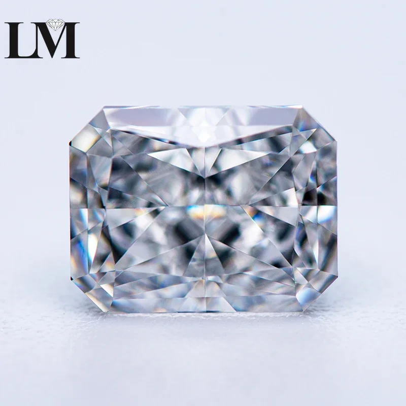 Cubic Zirconia 5A Grade White Color Radiant Shape 4k Crushed Ice Cut Lab Synthetic CZ Stone Extremely Shiny Quality Jewelry