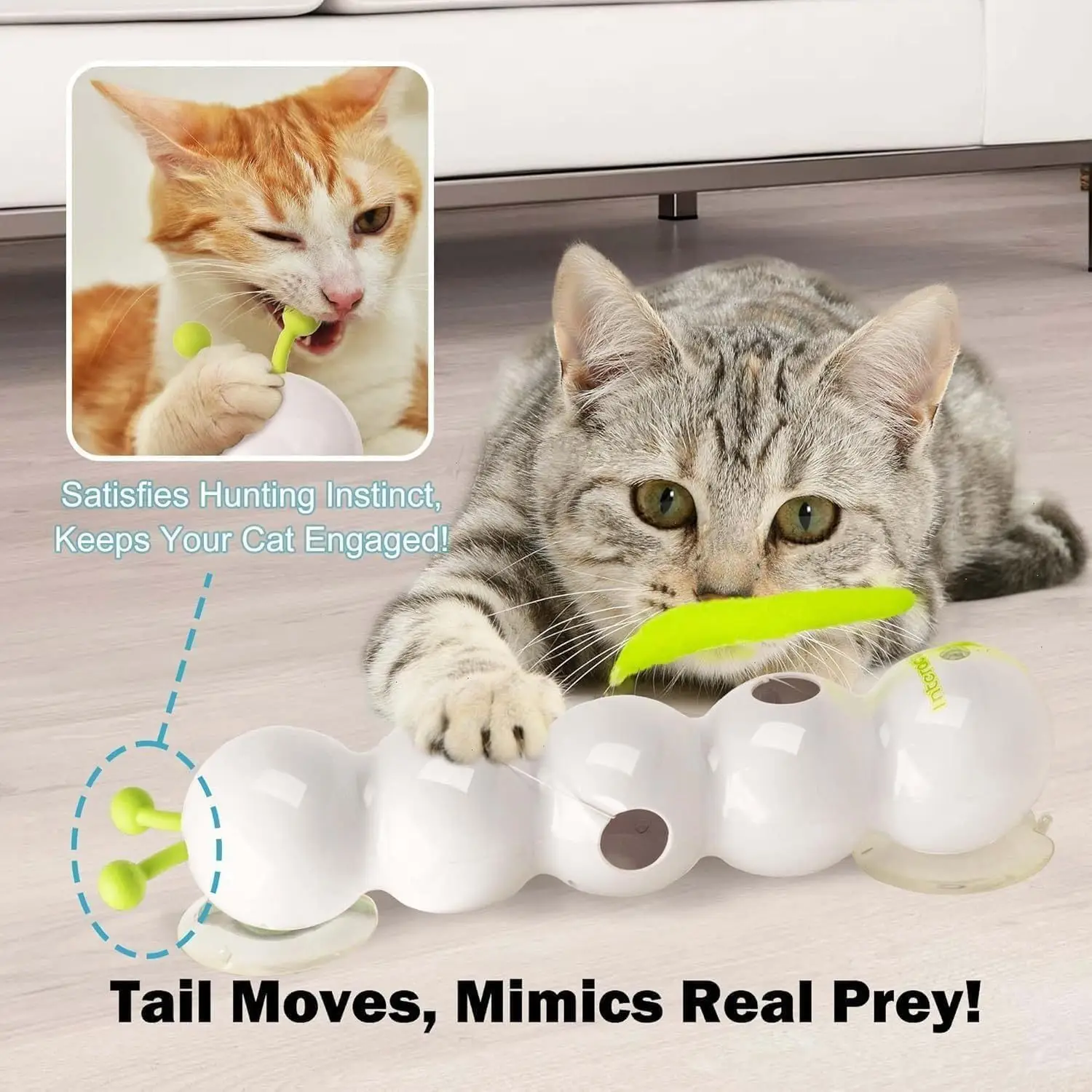 Intelligent Interactive Cat Stick Pro With Replaceable Prey Tail Suitable For Automatic Swing Durability In Multi Cat Households