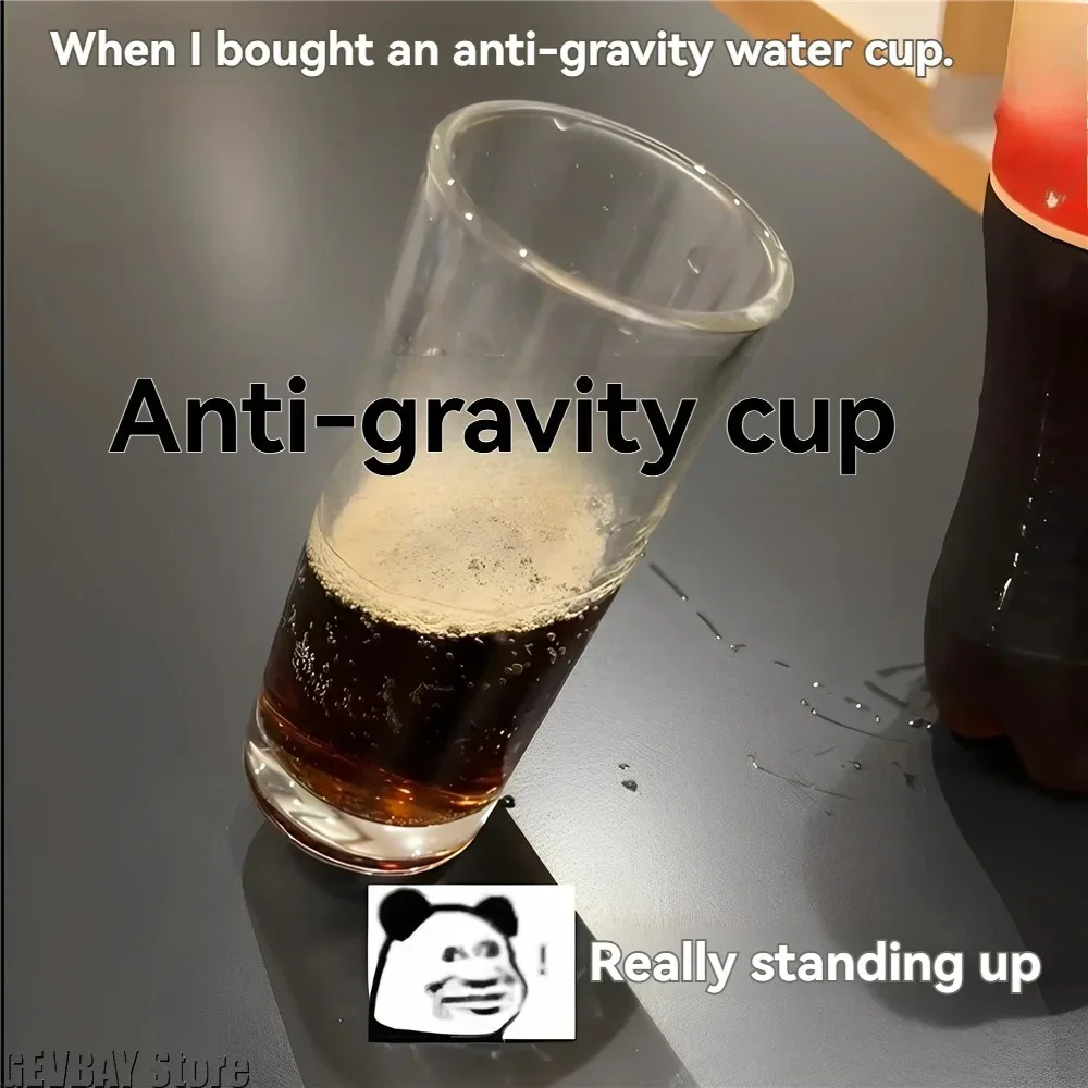 Anti-Gravity Balance Cup Magic Prop Tiltable Glass Won't Fall Over Creative Close-Up Joke Prank Tool