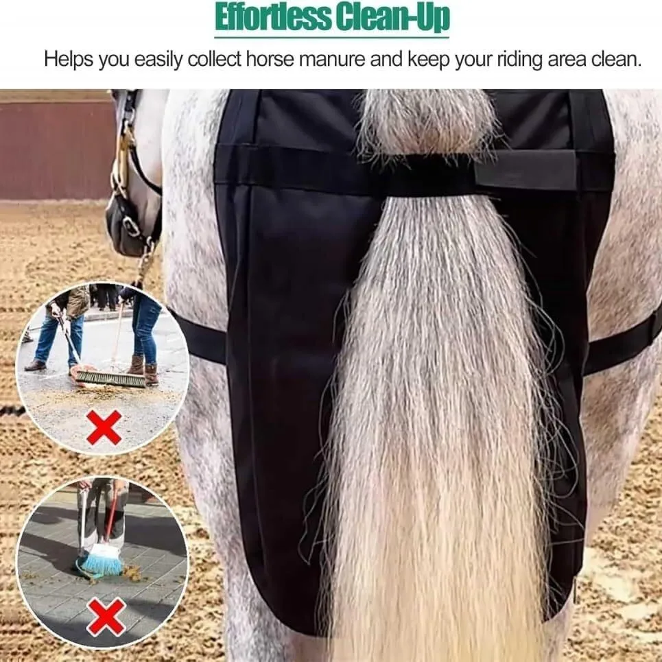 馬糞バッグ、オックスフォード布製馬糞コレクターバッグ、調節可能なナイロンストラップ付き乗馬・トレーニング用馬糞キャッチバッグ
