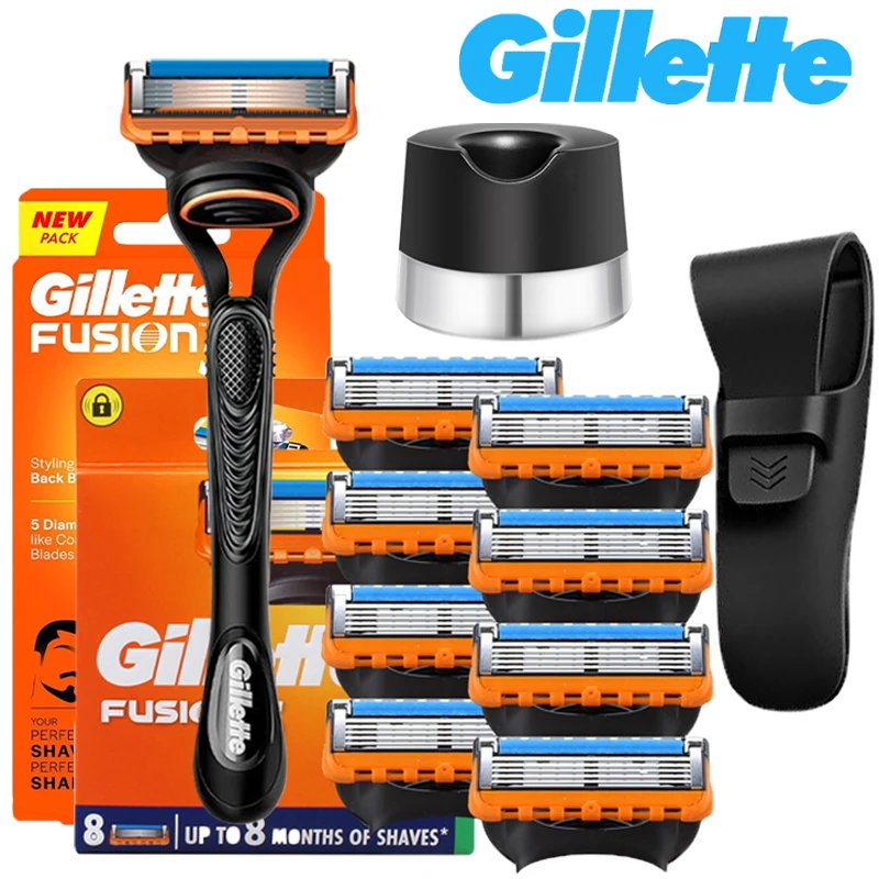 Gillette Fusion 5 Razor Men's Shaving Set 5 Layers Safety Manual Shaving Head Anti-Friction Blade Beard Shaver Refills Self Care