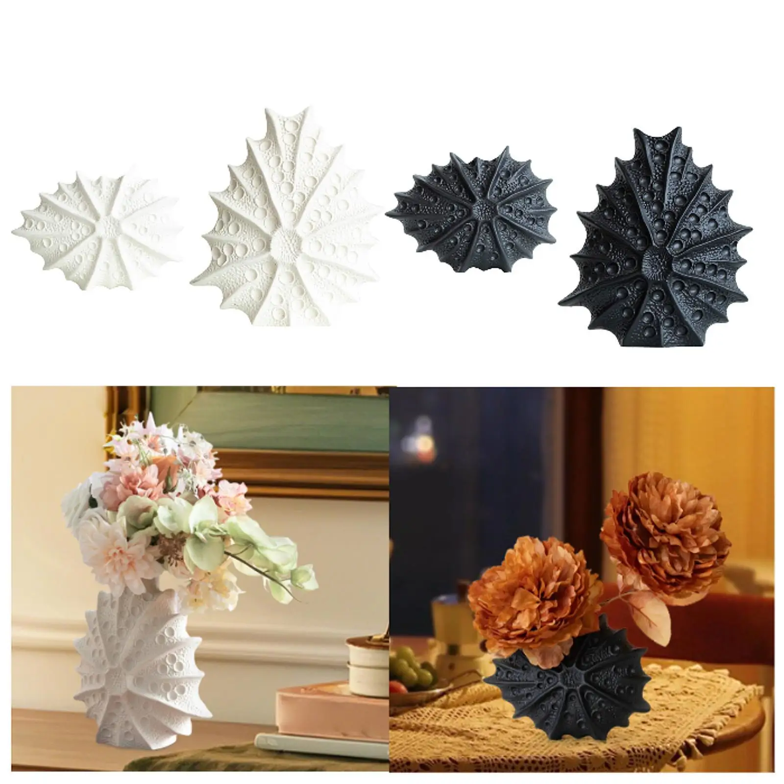 Ceramic Vase Home Decor,Modern Decor,Shell Flower Vase for Mantle,Kitchen,Dining