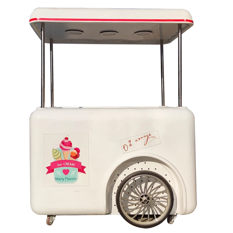 Commercial Ice Cream Vending Motorized Cart Fully Equipped Multifunctional for Street Ice Cream Business Custom