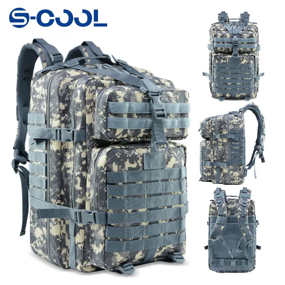 

Tactical Tactical Backpack Molle Assault Rucksack 3P Outdoor Travel Hiking Rucksacks Camping Hunting Climbing Bags 45L