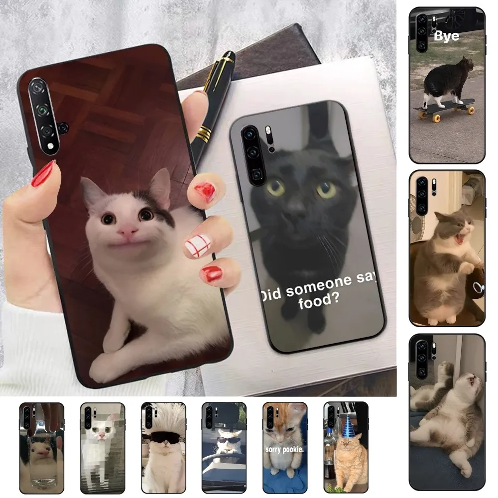 

Cute Cat MEME Phone Case For Huawei P 8 9 10 20 30 40 50 Pro Lite Psmart Honor 10 Lite 70 Mate 20lite