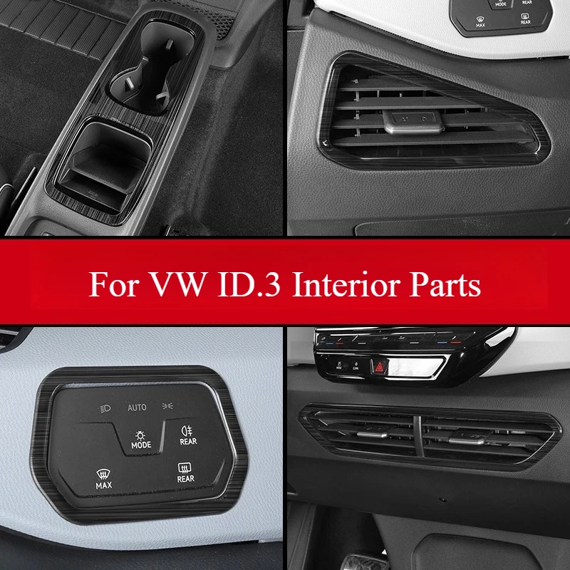 Picture 3: For 2021-2024 VW ID3 Central Control Water Cup Decorative Panel Protective Frame Patch Interior Modification Special Accessories