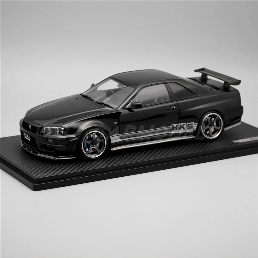 

IG 1:18 R34 HKS Skyline GTR BNR34 Black IG3228 JDM Simulation Limited Edition Resin Metal Static Car Model Toy Gift