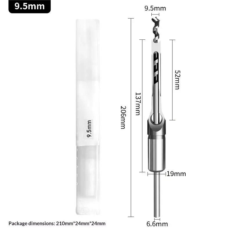 4Pcs Durable Square Hole Drill Bits Mortising Chisel