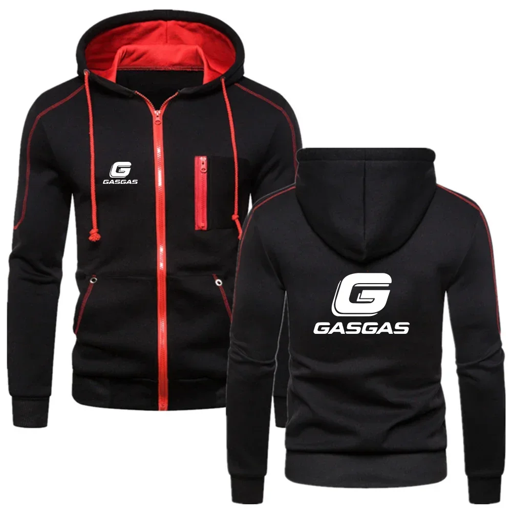 Motorcycles GasGas Hoodies Fashion New Man's Hoodied Comfortable Zipper Casual Sweatshirts Solid Color Fleece Hoodies Jacket