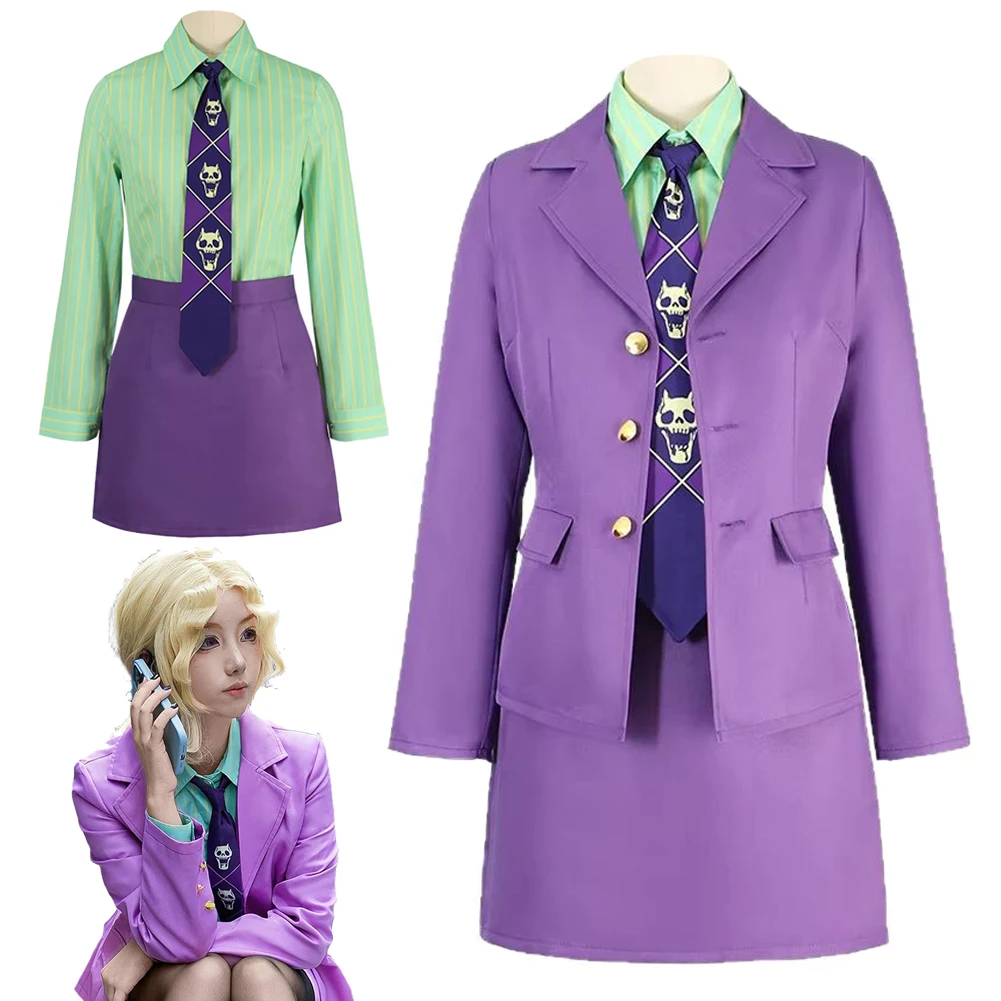 

Костюм для косплея Йошикаге Киры из аниме «Безумные приключения» (2026), женский наряд для Хэллоуина и вечеринок