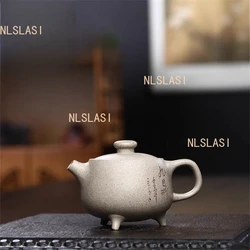Chinese Yixing Authentic Tea Pot Handmade Purple Clay Teapot Raw Ore Green Bean Mud Kettle Tea Ceremony Customized Gifts 200ml