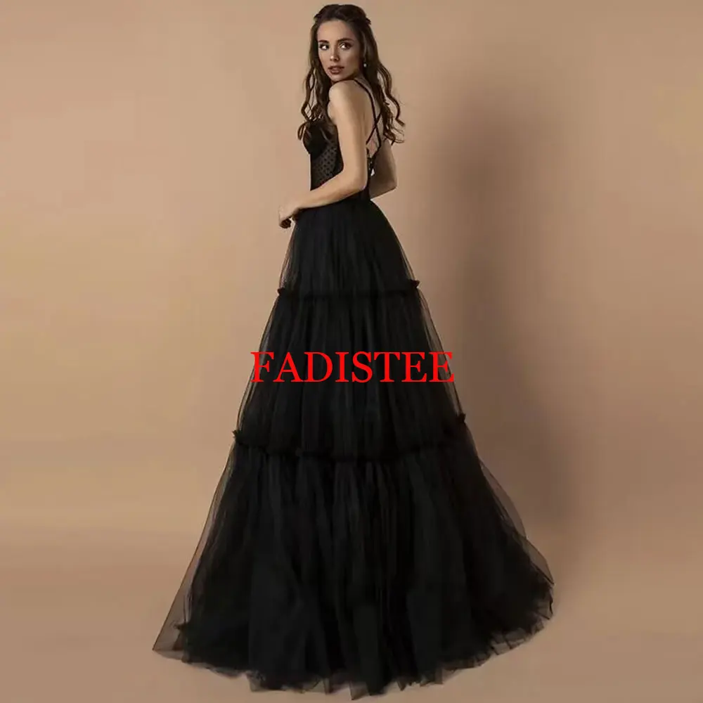 Black Long Wedding Guest Dress For Women Prom Gown Night Dresses Robe Formal Party Luxury Suitable Request Evening Dress