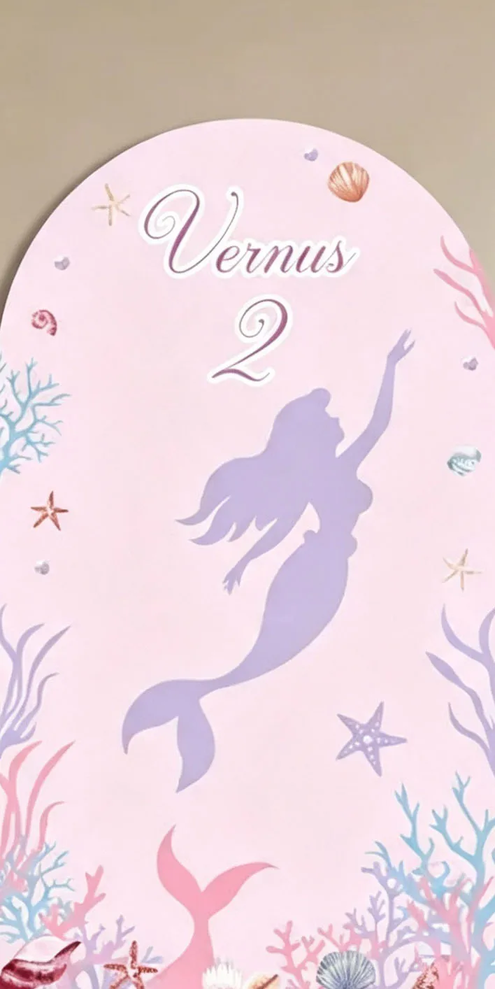 Custom Double-Sided Little Mermaid Baby Shower Arch Backdrop Cover Seashell Under the Sea Birthday Party Photobooth Background