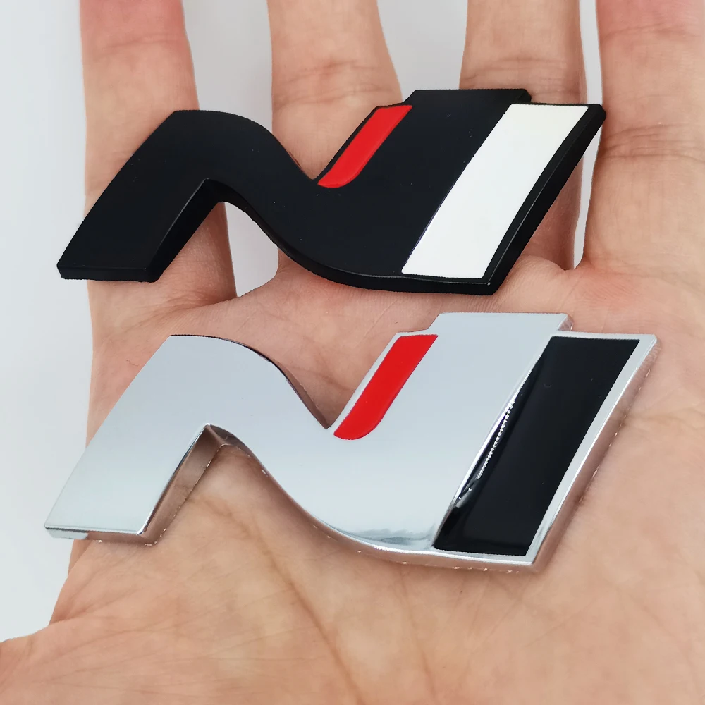 3D Metal N Line Logo Sticker Emblem Badge Decal Front Grille For Hyundai Nline I10 I20 I30 Tucson Sonata Elantra Car Accessories view 4