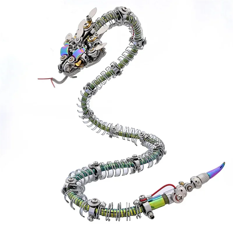 

DIY Mechanical Spiky Snake 3D Puzzle Metal Model Kit Jigsaw Animals Model DIY Assemble Toy