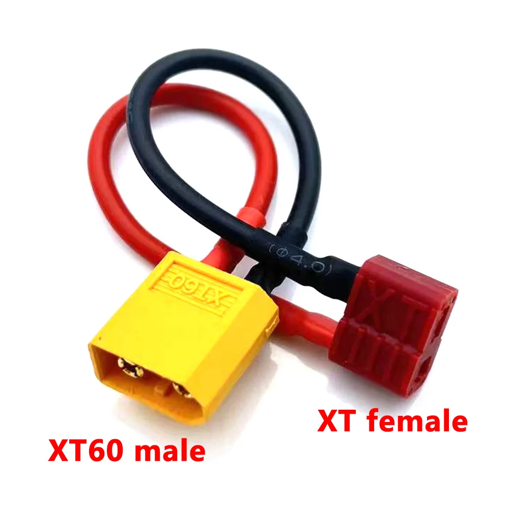 1pcs 10CM XT30 XT60 XT90 EC3 EC5 MPX TRX XT150 T Plug Female to Male Adapter Connectors 10 12 14 16Awg 10cm for RC Lipo Battery