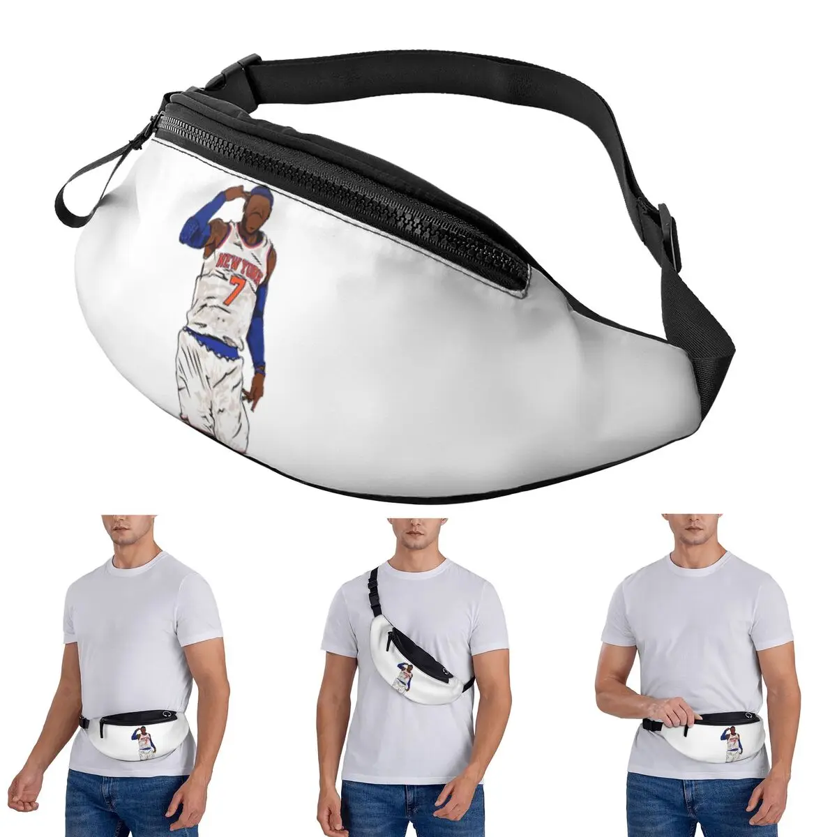 Riñonera cruzada Carmelo Anthony celebración boceto hombres mujeres Fanny Pack viaje correr dinero teléfono bolsa