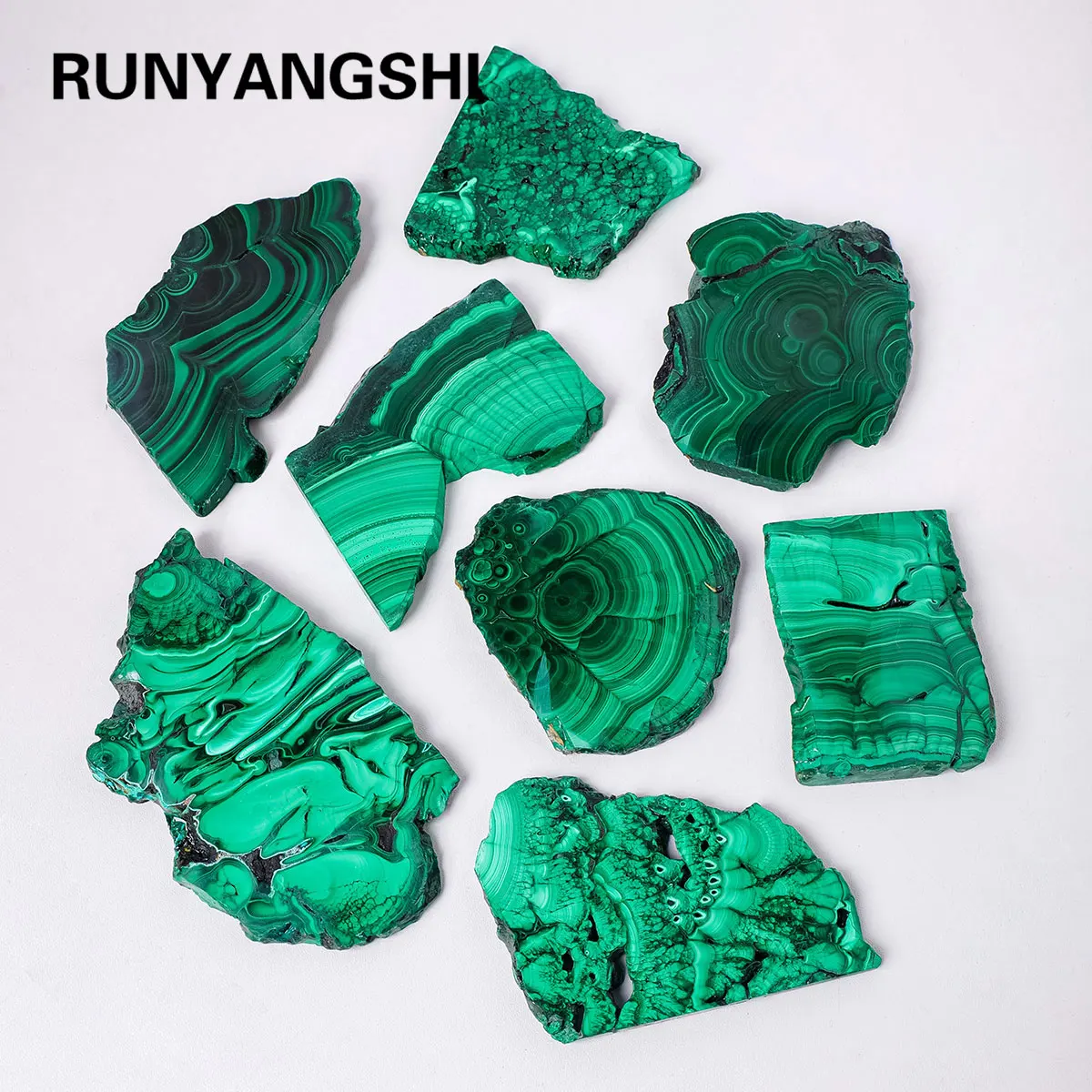 1pc Natural Crystal Green Eyes Malachite Raw Stone Healing Stone Divination Slab Mineral Specimen Home Ornament Decoration