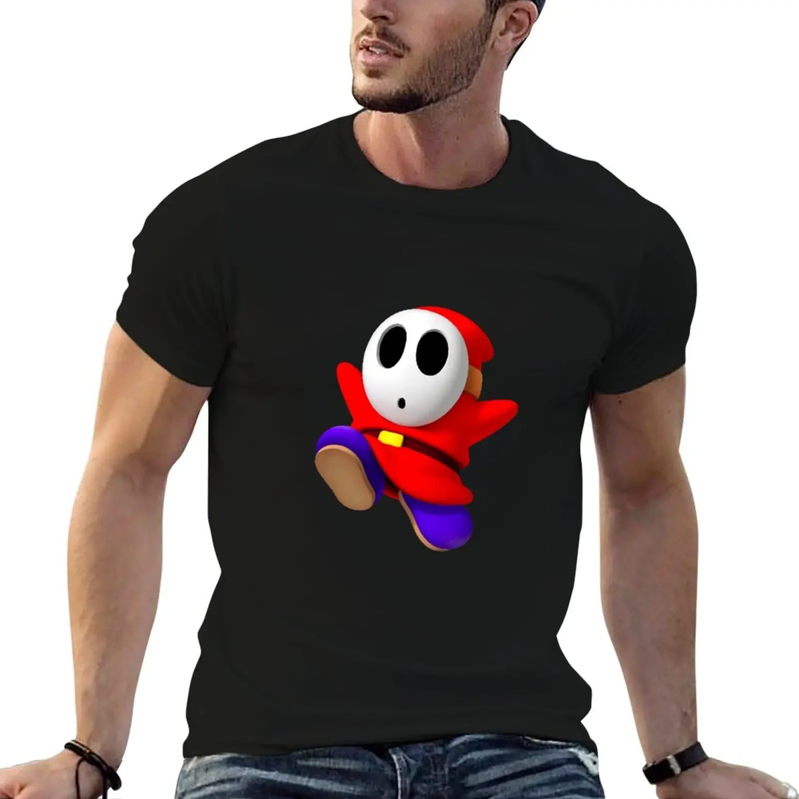 Camiseta Shy Guys, camiseta de anime, camisetas gráficas de rapero, camisetas vintage de peso pesado para hombres