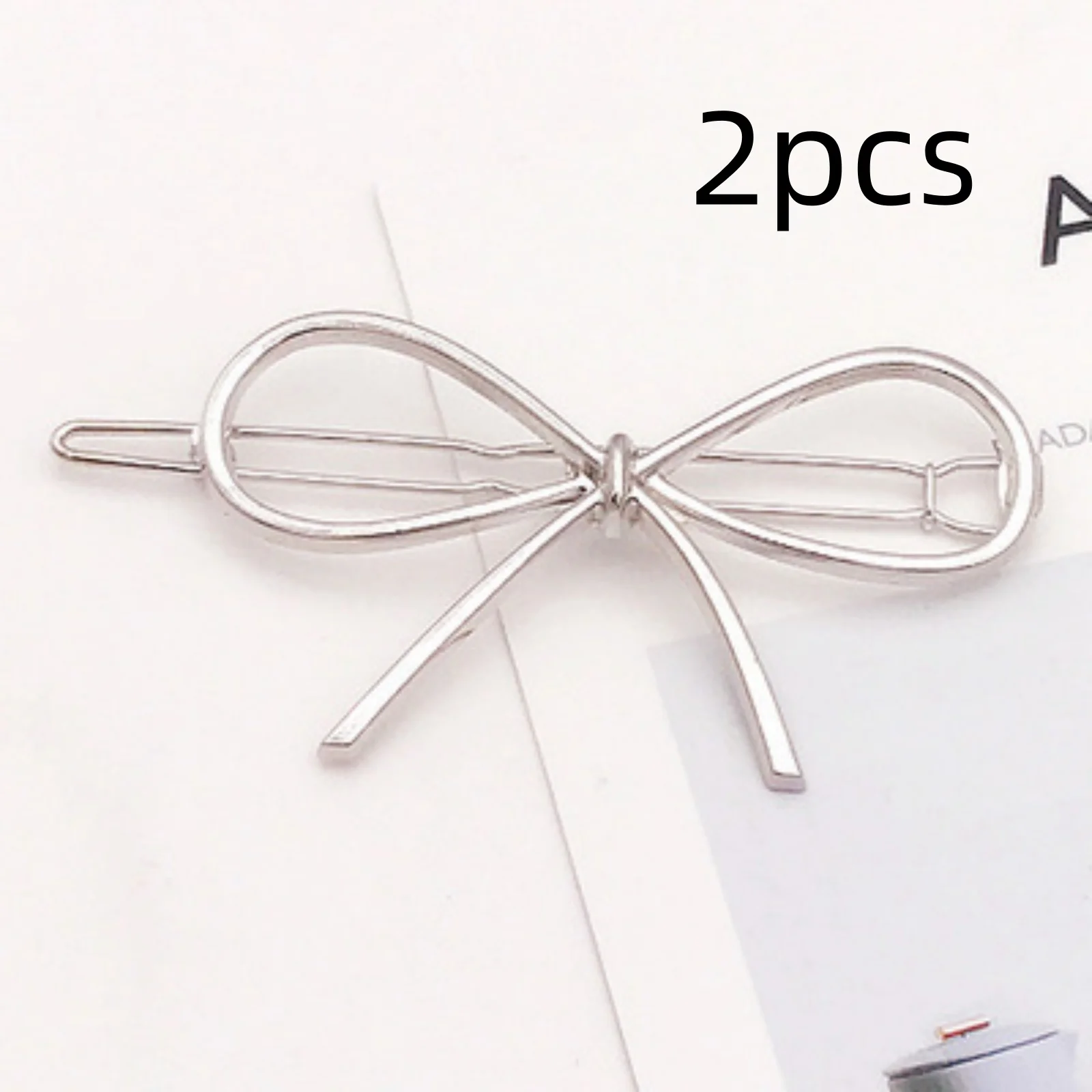 2 Stück Schleifen-Haarspangen für Frauen, Haarschmuck aus Metalllegierung, niedliches Schmetterlingsknoten-Design, stilvolle Haarnadeln für den täglichen und auf Partys – Detail 2