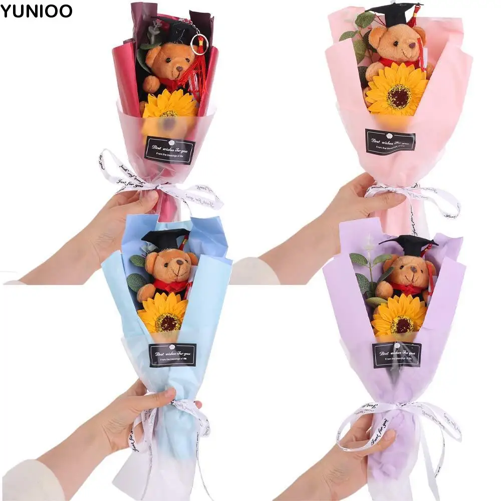 

Bouquet Decoration Graduation Bear Bouquet Cartoon Plush Bear Bear Plush Bouquet Lovely Elegant Doctoral Bear Toy Student Gift