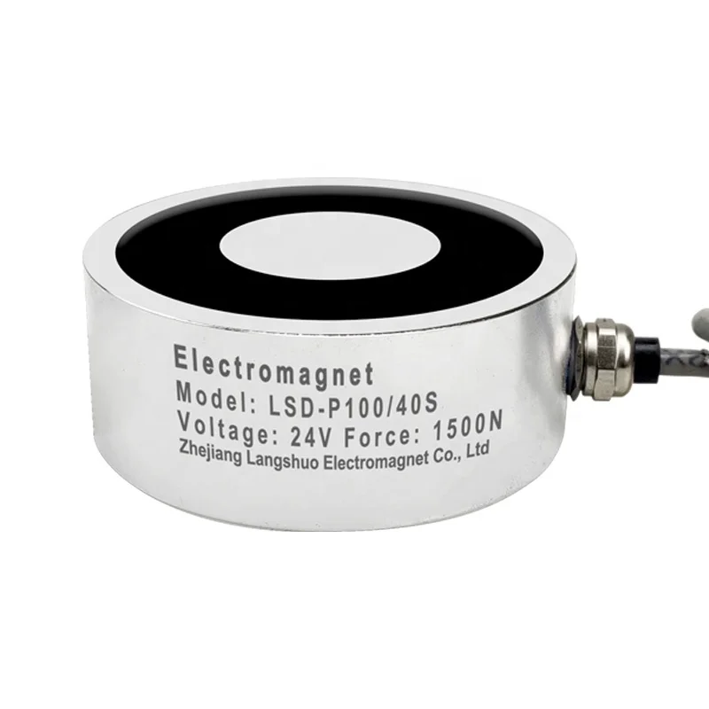 Anti Retreat Solenoid LSD-P100/40S IP68 Round Solenoid DC Anti-Residual Solenoid Suction Cup Lifting Magnet