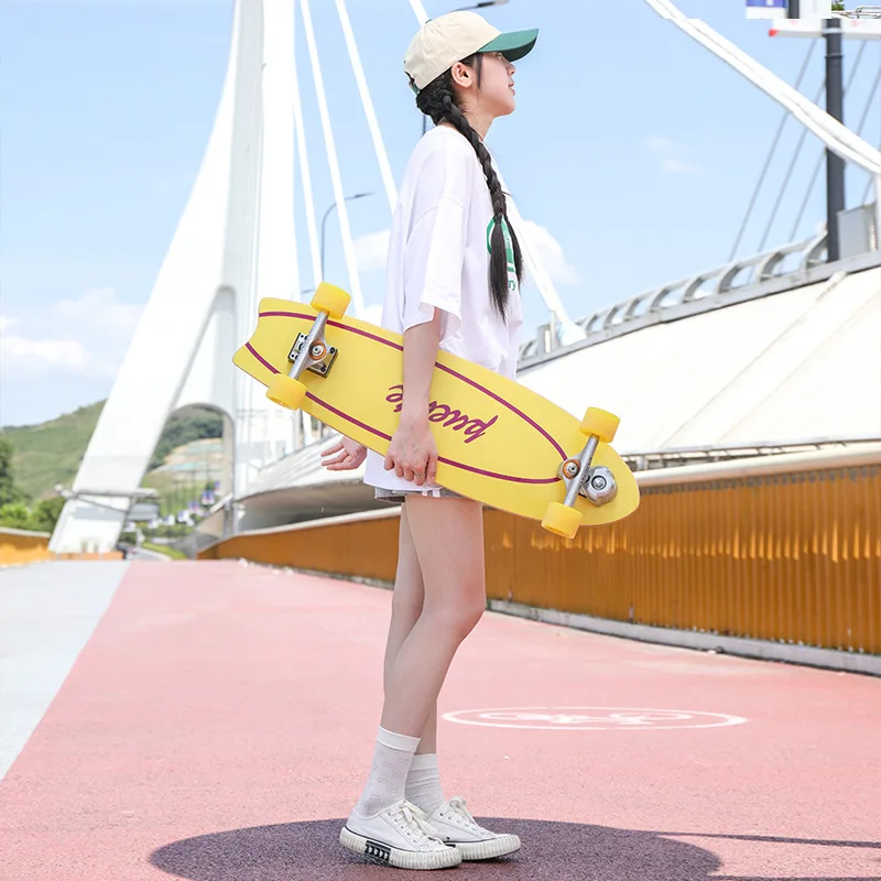 

30/32 Inches PUENTE Land Surfboard Adult Children Beginner Big Fish Skateboard Free Stirrups Land Surfing Longboards S6 Stand