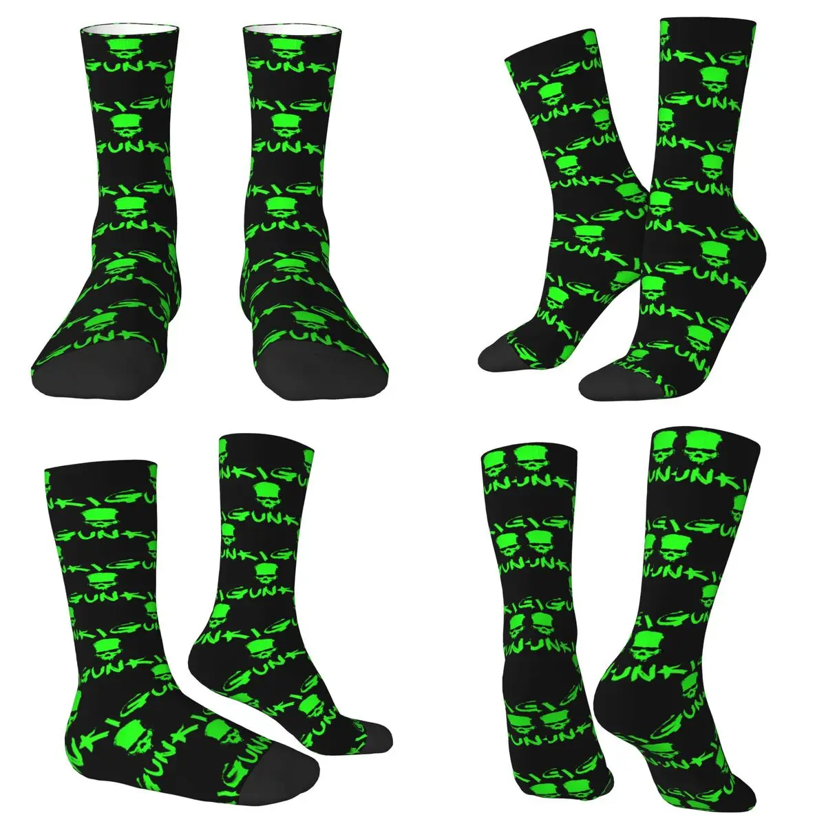 All Seasons Crew Stockings Gunki Logo Angling Skull Fishing Gunki Socks Casual Long Socks for Men Women Valentine's Day Gifts