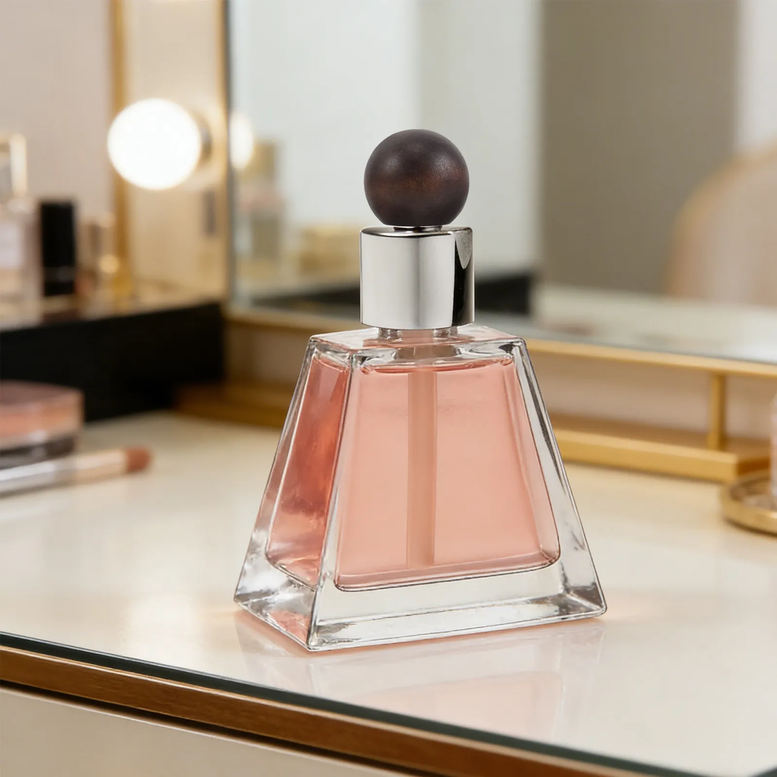 

6Pcs Round Wooden Perfume Ball Caps Replacement Leakproof Spray Bottle Tops 15 Teeth Fit Decorative Perfume Bottle Covers