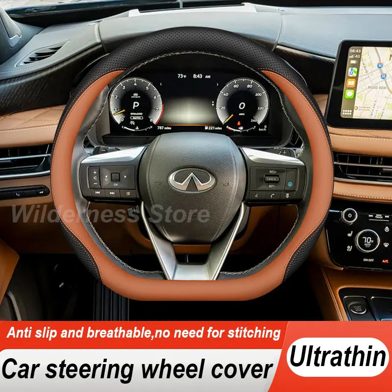 Hot Sales Car Steering Wheel Cover For Infiniti QX60 QX60S AWD 2022-2026 Leather Steering Wheel Cover Infiniti QX60 Accessories