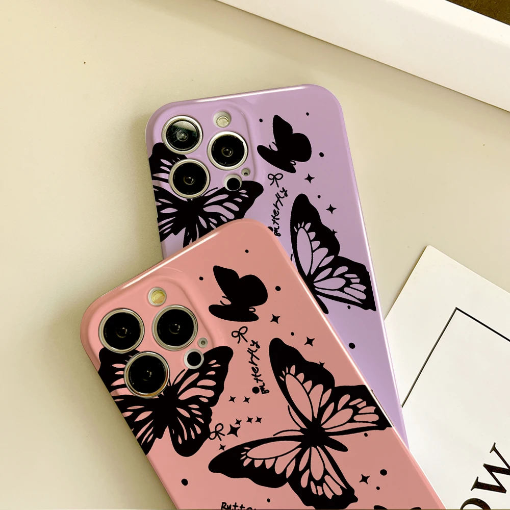 B-Butterfly Beautiful Colorful Phone Case For IPhone 16 15 14 13 12 11 Plus Pro Max Mini All-inclusive Tough Personalized Cover