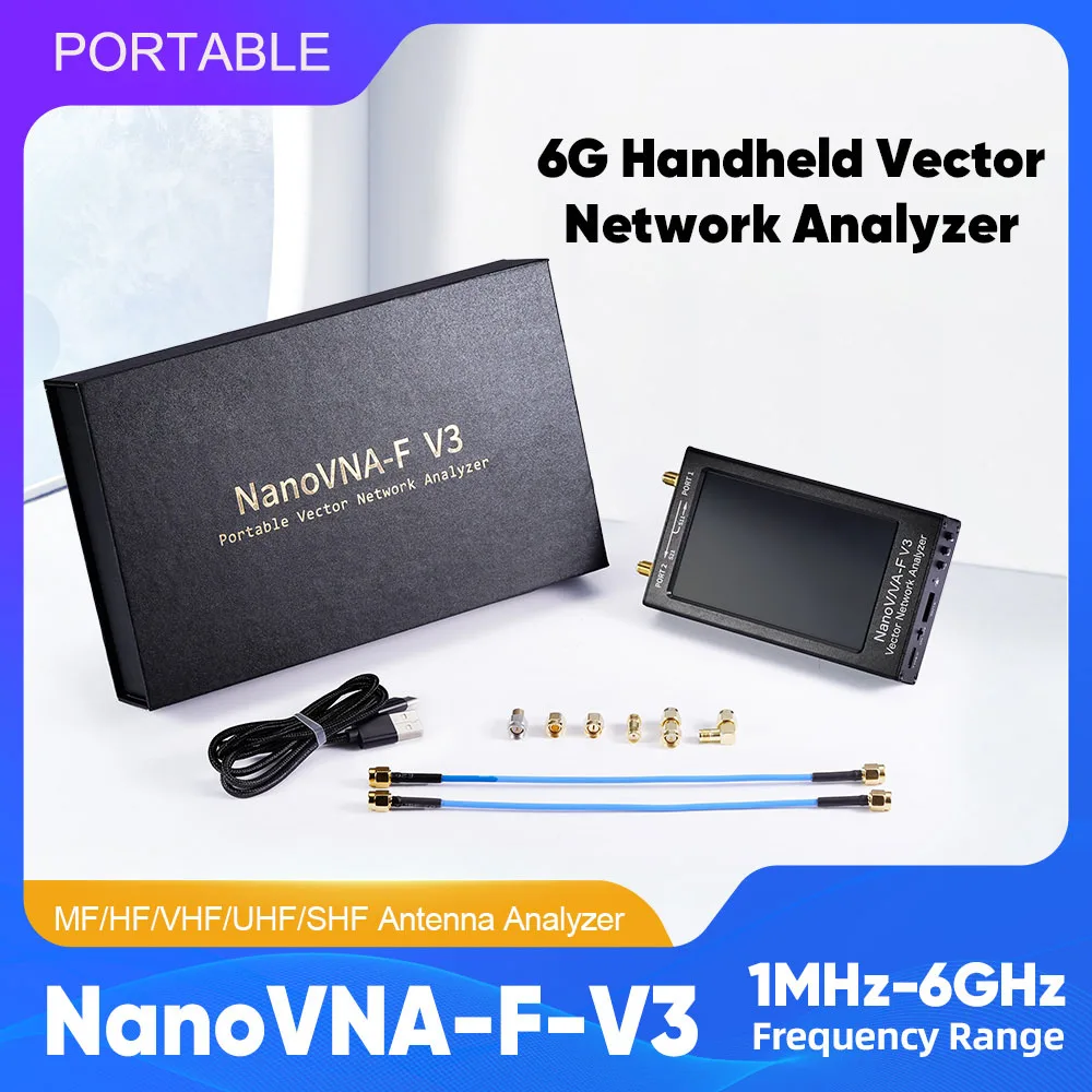 

NanoVNA-F V3 4.3 inch 1M-6GHz Vector Network Analyzer HF/VHF/UHF Multiband SWR Antenna Meter Tester Handheld Antenna Analyzer