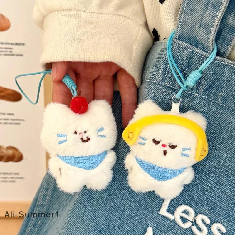 الكرتون أفخم الأرنب الدب القط المفاتيح لطيف الحيوان حقيبة قلادة الديكور سيارة كيرينغ اكسسوارات للنساء الأزواج Kawaii هدية