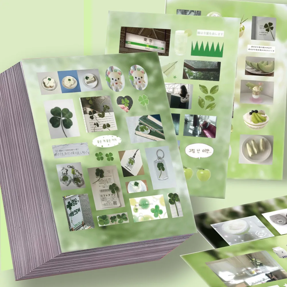 8 Pieces Green Series Stickers - Fresh Decorative Decals for Handbooks, Phone Cases & Notebooks BulingBulingStickers Store
