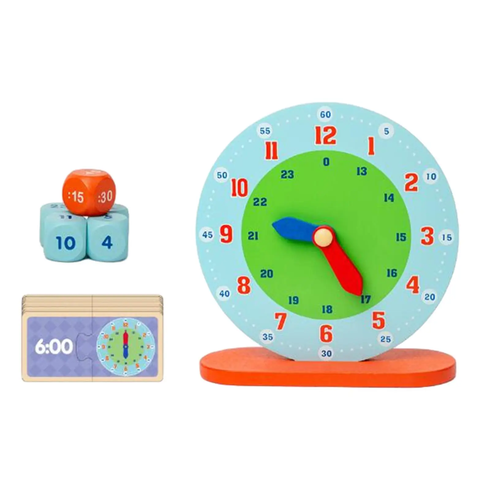 Montessori Wood Clock Time Teaching Materials for Kids Wood for Homeschool Supplies