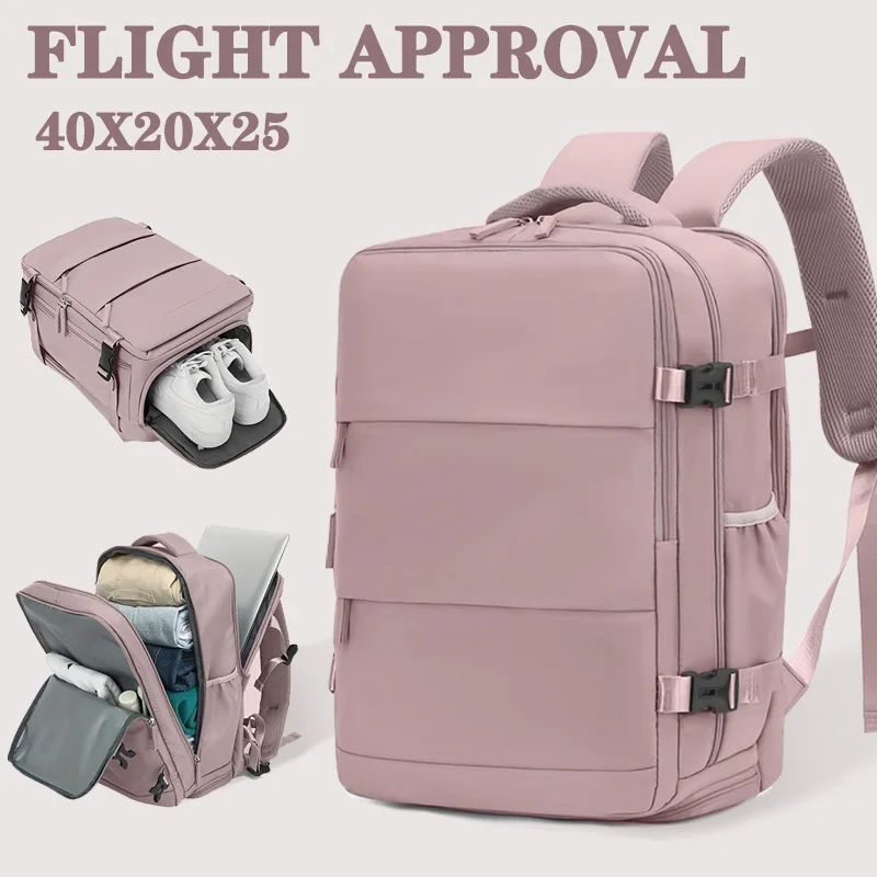 Boarding portable travel backpack approved by the airline, independently designed shoe compartment, 15.6-inch laptop bag, 40 * 2