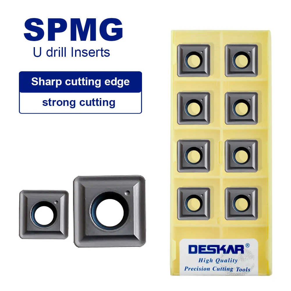 10pcs DESKAR SOMG040202 SPMG050204 SPMG060204 SPMG07T308 SPMG090408 SPMG110408 LF6018 U drill Fast Drill Carbide Inserts For Sta