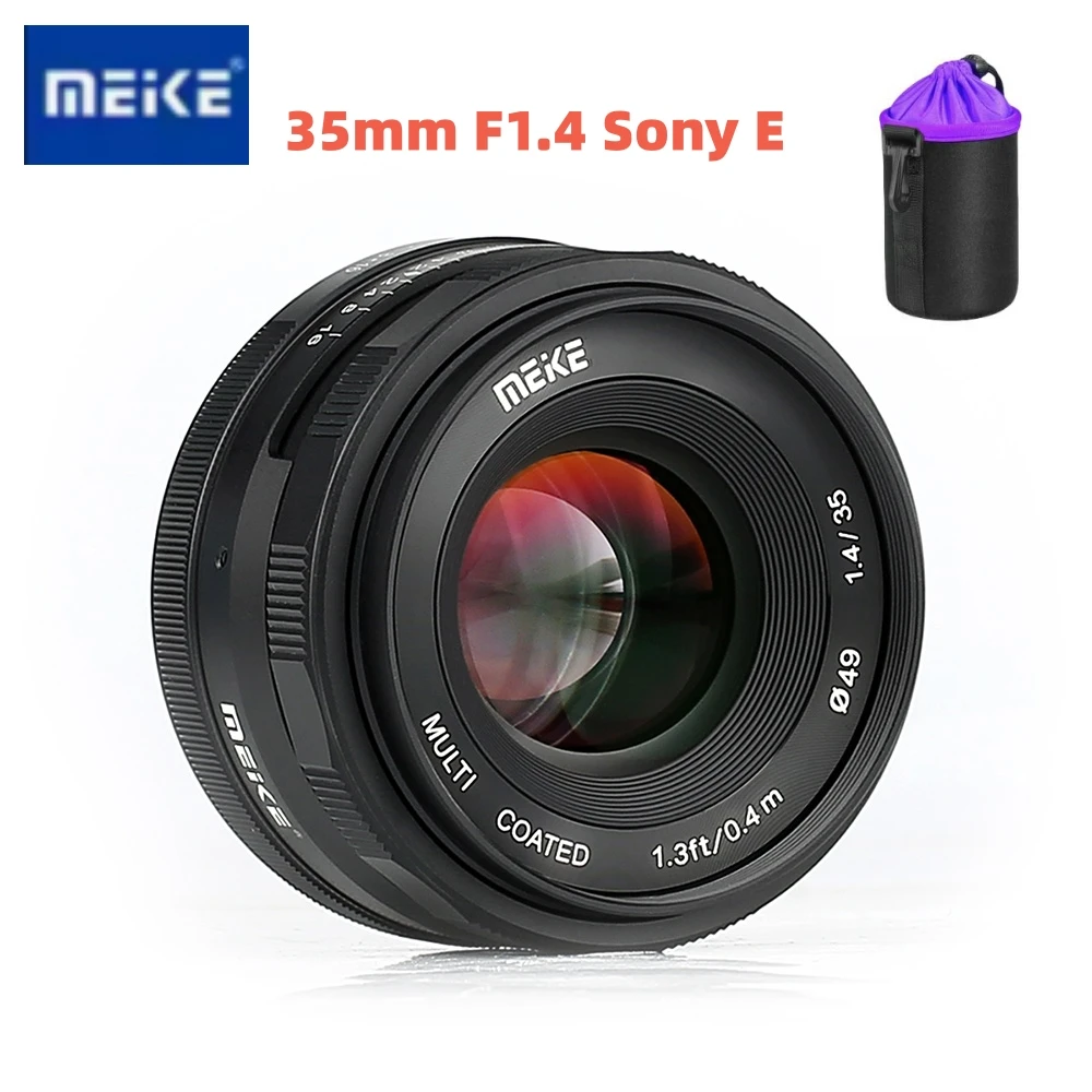 Meike 35mm f1.4 For Sony APS-C Wide Angle Manual Focus Lens for Sony NEX3/3N/5/5T/NEX5R/6/7/A6000/A6100/A6300/A6400...