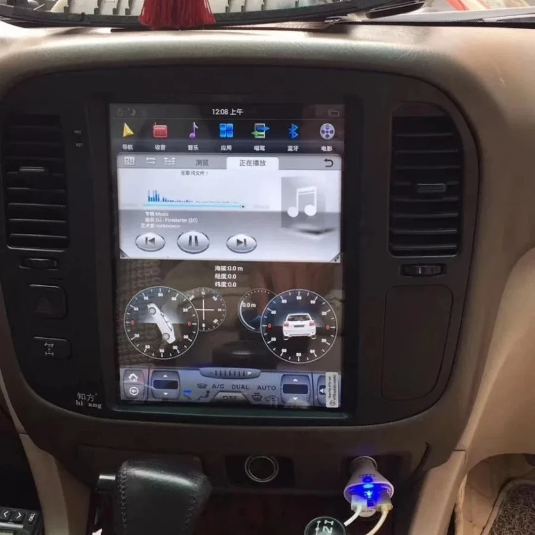 Car Radio For Toyota Land Cruiser 100 LC100 1999-2002 Automotive Multimedia Carplay Android Auto Bluetooth Style GPSNavigation