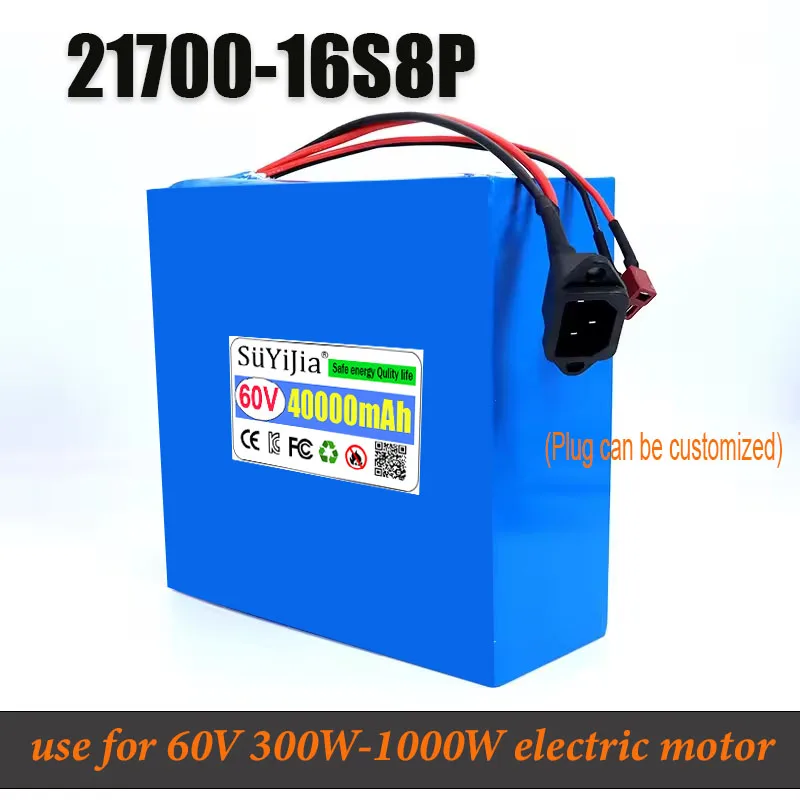 

60V 40AH 21700 16s8p Lithium Battery Pack Built in BMS Protection Electric Equipment 800w 1000W 2000W Batteries