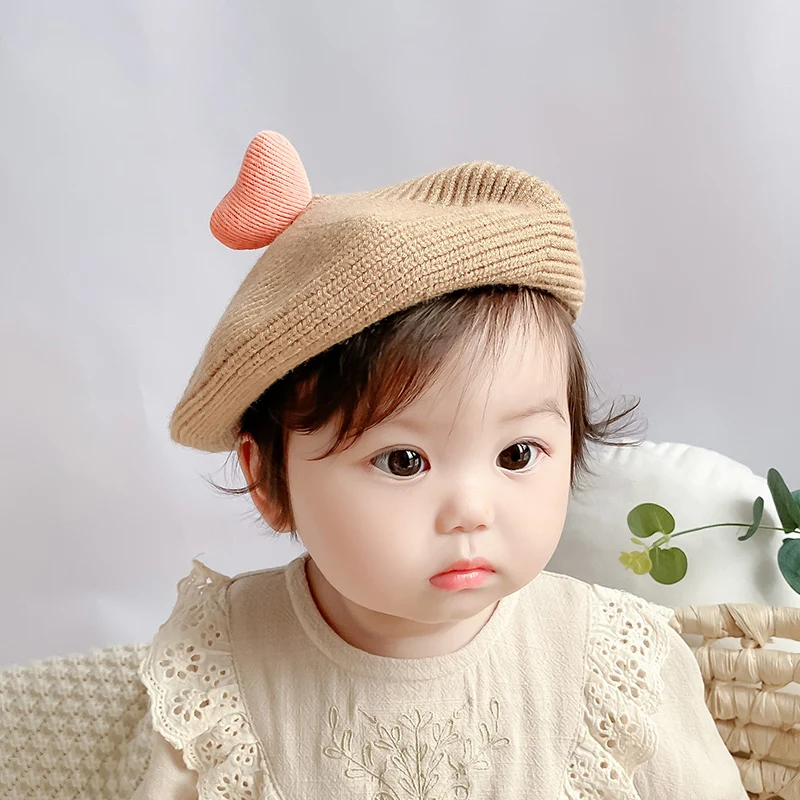 HoneyCherry Baby Hat Girls Baby Beret Girl Net Red Infant Painter Hat Cute Super Cute Child Hat