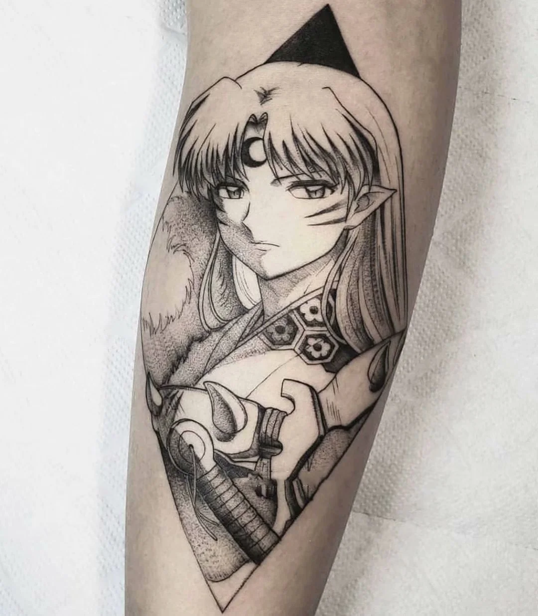 

Anime Sesshoumaru Temporary Tattoos Cartoon Waterproof Fake Tatto Arm Leg Neck Cartoon Tatoo Body Sticker