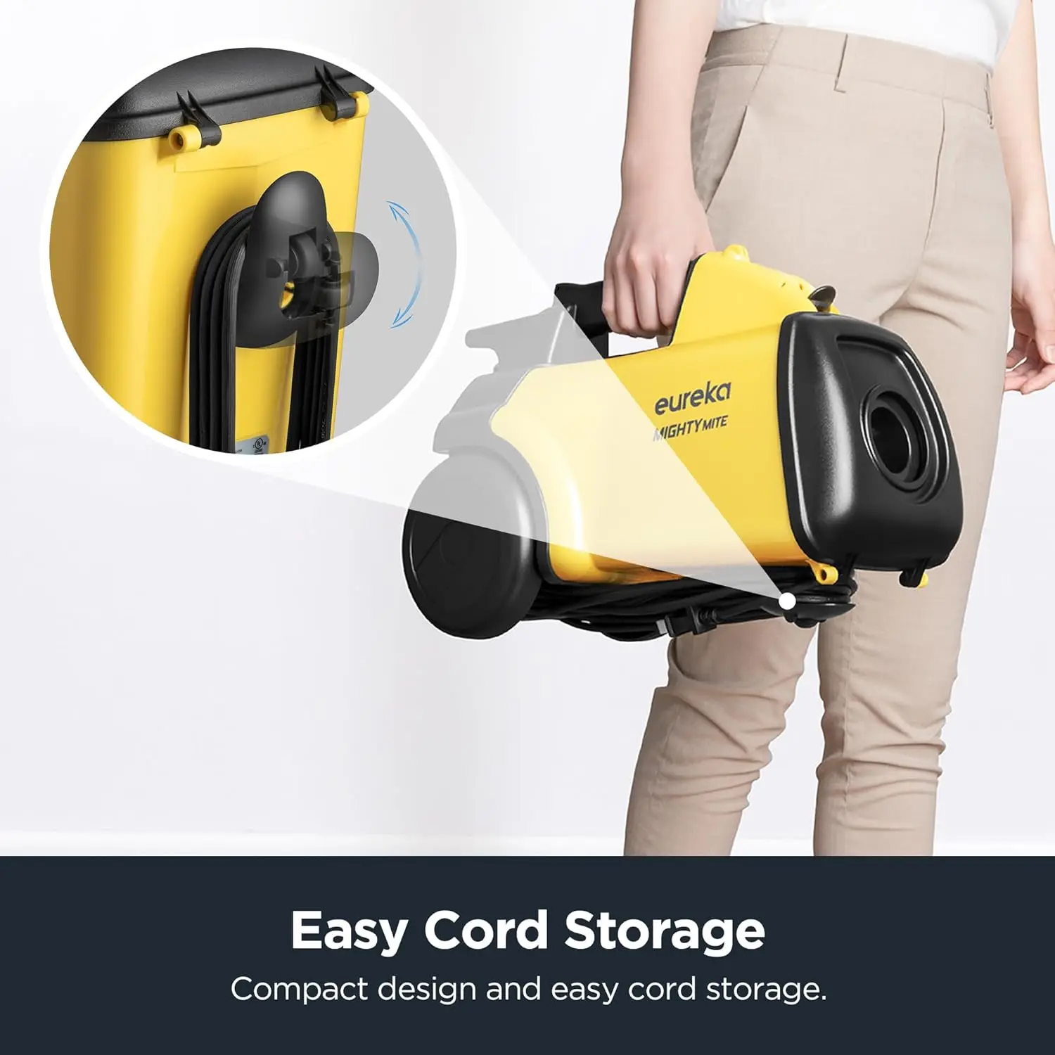 3670M Canister Cleaner, Lightweight Powerful Vacuum for Carpets and Hard floors, w/ 5bags,Yellow