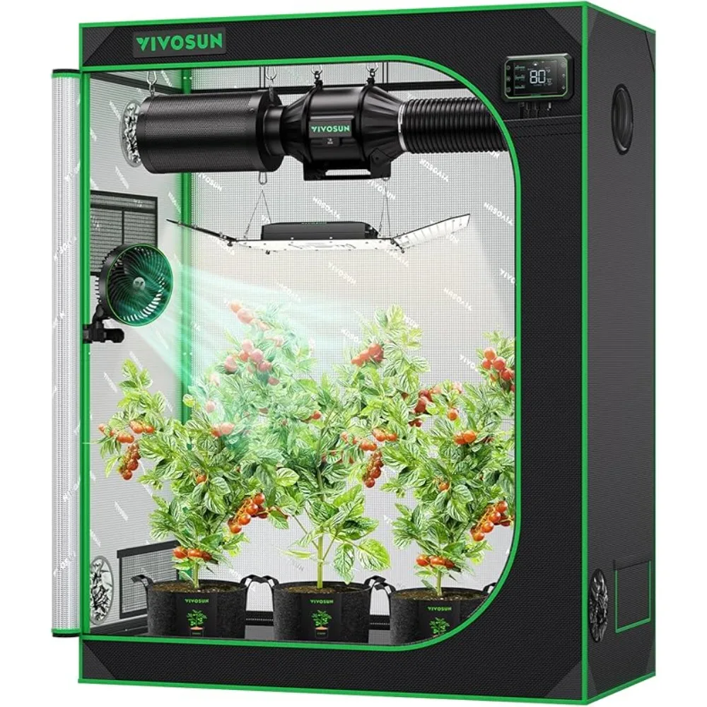 

4x2 Grow Tent, 48"x24"x60" High Reflective Mylar with Observation Window and Floor Tray for Hydroponics Indoor Plant for